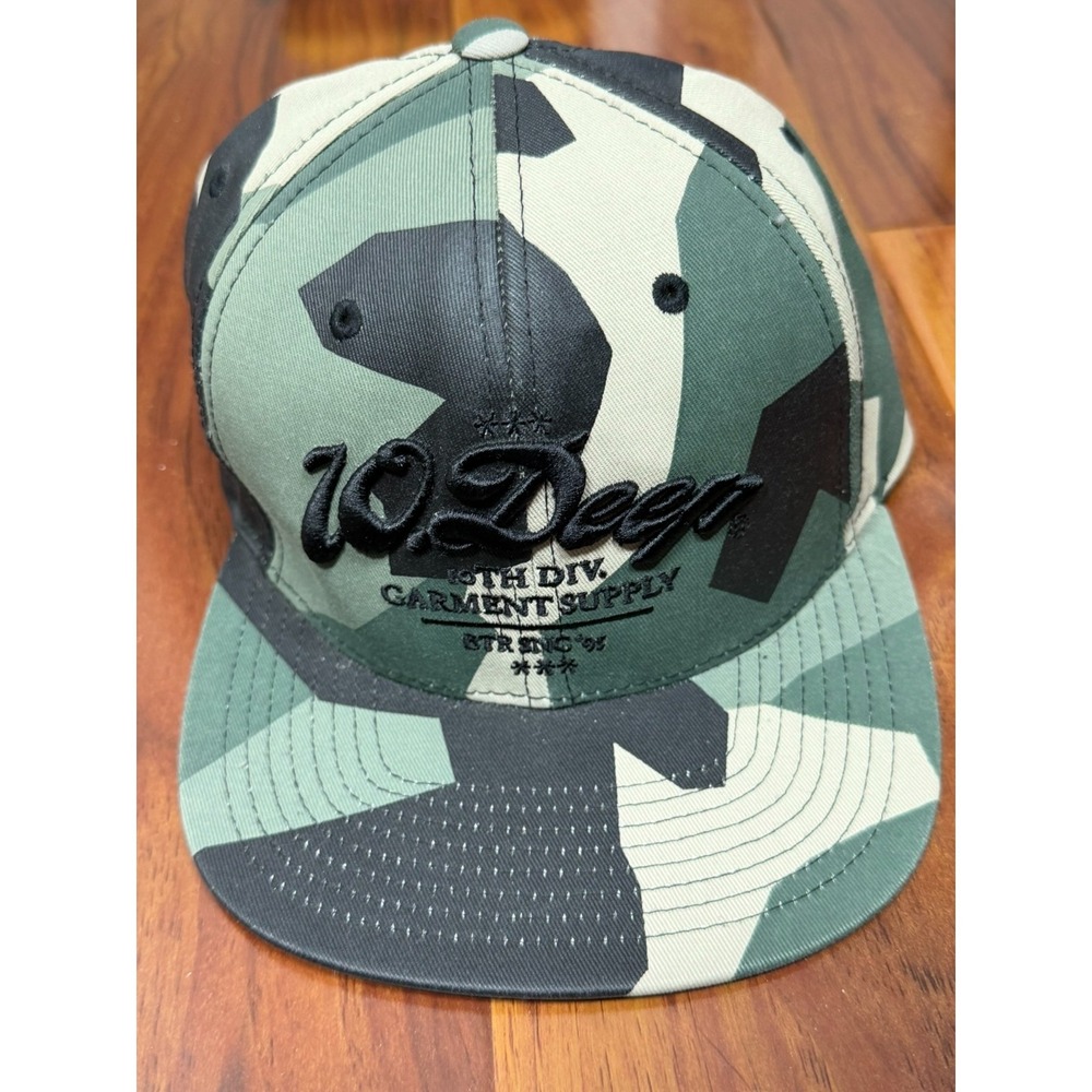 10 Deep Cotton Military Army Green Black Camo Snapback Hat